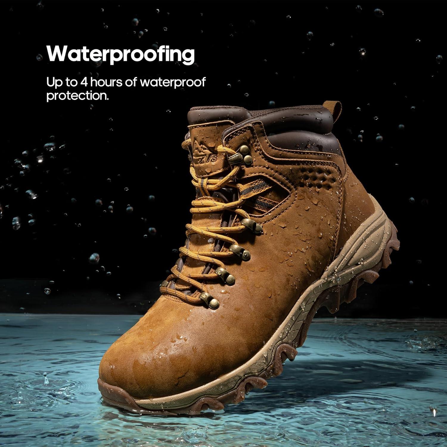 imageNORTIV 8 Mens Hiking Winter Snow Insulated Waterproof Outdoor BootsCamel