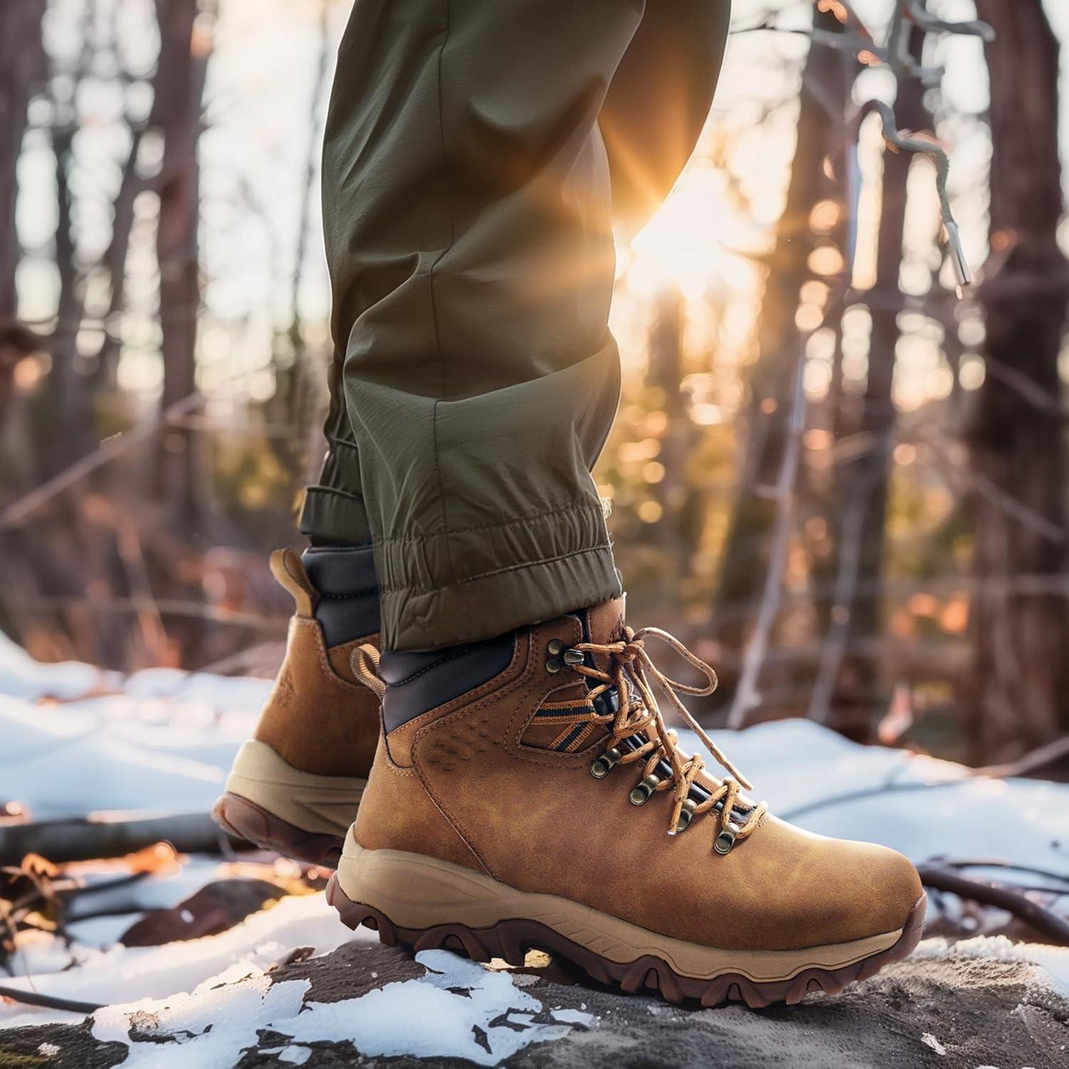 imageNORTIV 8 Mens Hiking Winter Snow Insulated Waterproof Outdoor BootsCamel