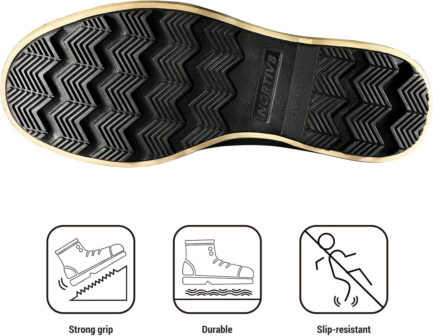 imageNORTIV 8 Mens Waterproof Winter Snow Boots AVENUEDarkBrownBlack