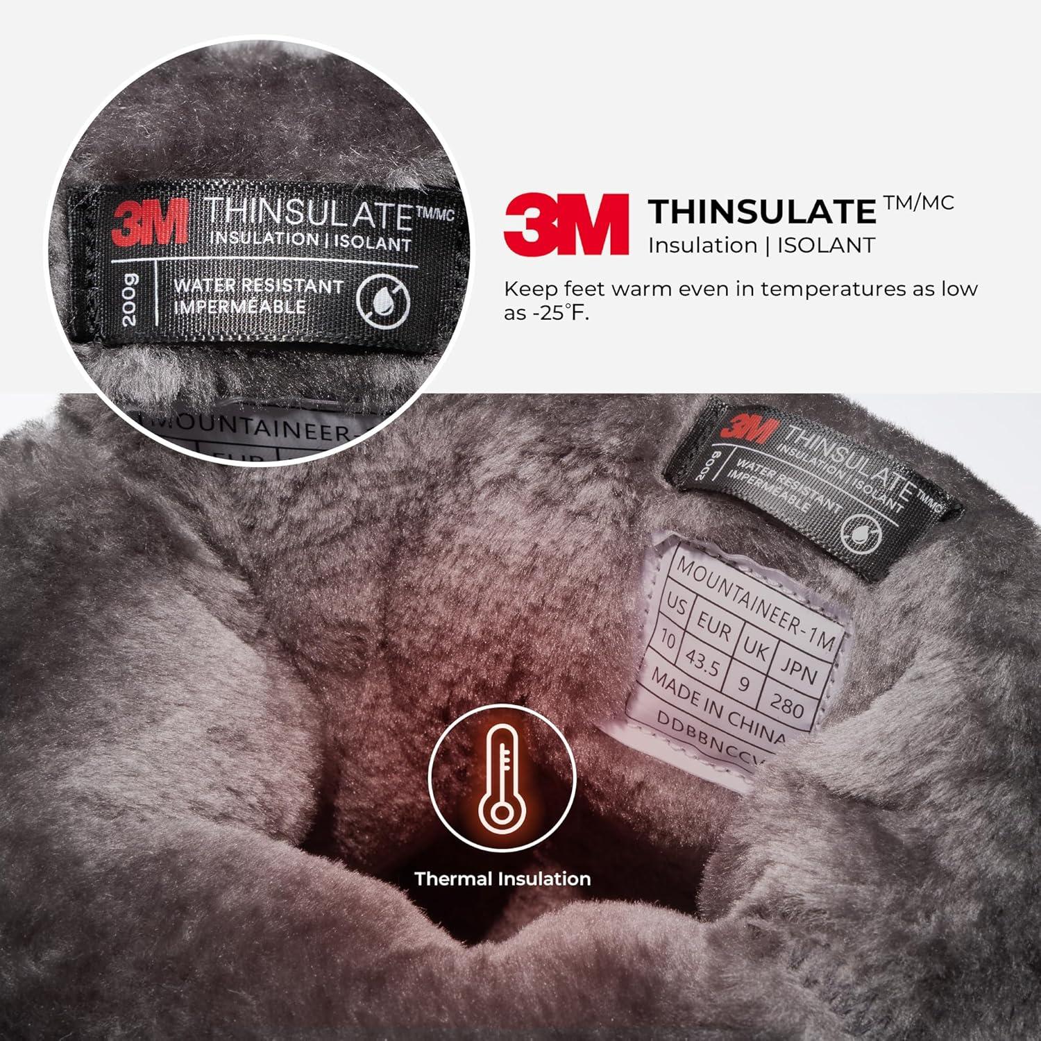 imageNORTIV 8 Mens Waterproof Winter Snow Boots Insulated Fur Liner Lightweight Outdoor Tall BootsBlueBlack