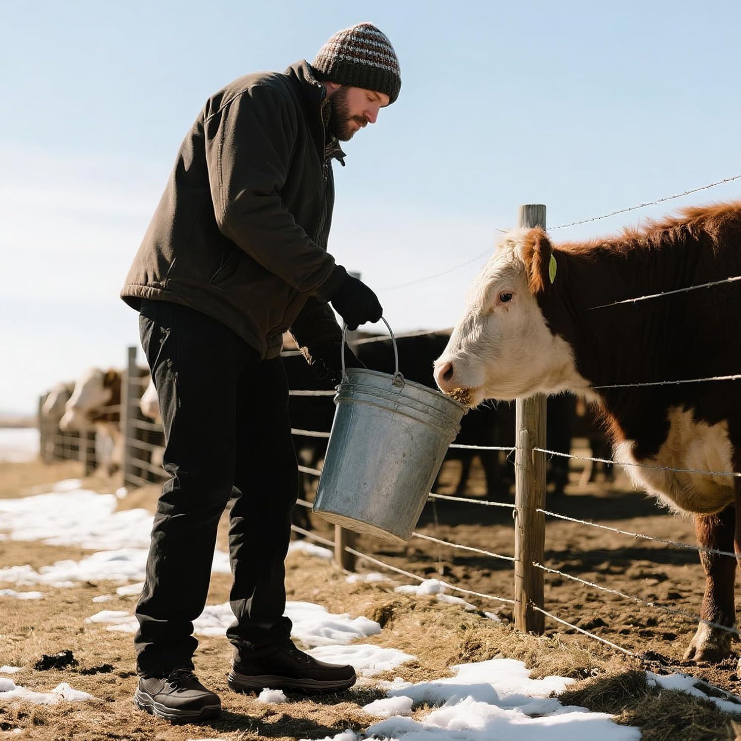 imageNORTIV 8 Mens Waterproof Winter Snow Boots Lightweight Hiking Casual Chukka Ankle BootsBlack