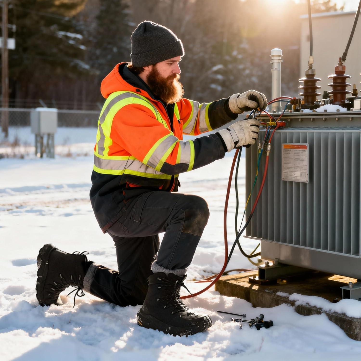 imageNORTIV 8 Mens Wide Winter Boots Grip on Snow Ice Insulated Waterproof Lightweight Comfortable Hiking Outdoor BootsBlack