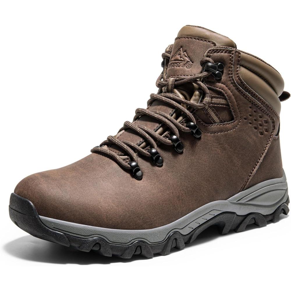 imageNORTIV 8 Mens Hiking Winter Snow Insulated Waterproof Outdoor BootsDark Brown