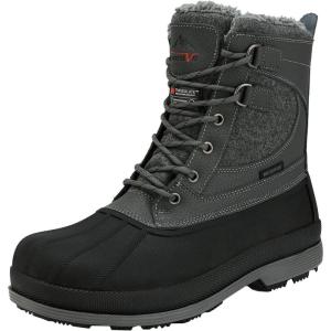 NORTIV 8 Men’s Waterproof Winter Snow Boots AVENUE(Grey/Black)