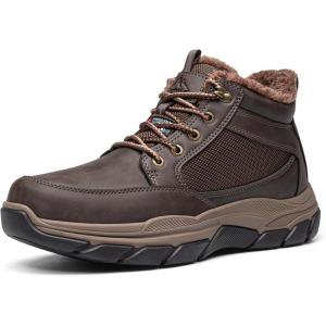 NORTIV 8 Men’s Waterproof Winter Snow Boots Lightweight Hiking Casual Chukka Ankle Boots(Dark Brown)