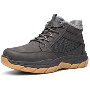 NORTIV 8 Men’s Waterproof Winter Snow Boots Lightweight Hiking Casual Chukka Ankle Boots(Grey)