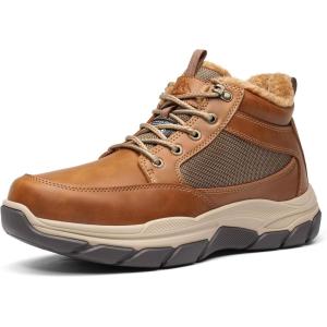 NORTIV 8 Men’s Waterproof Winter Snow Boots Lightweight Hiking Casual Chukka Ankle Boots(Light Brown)