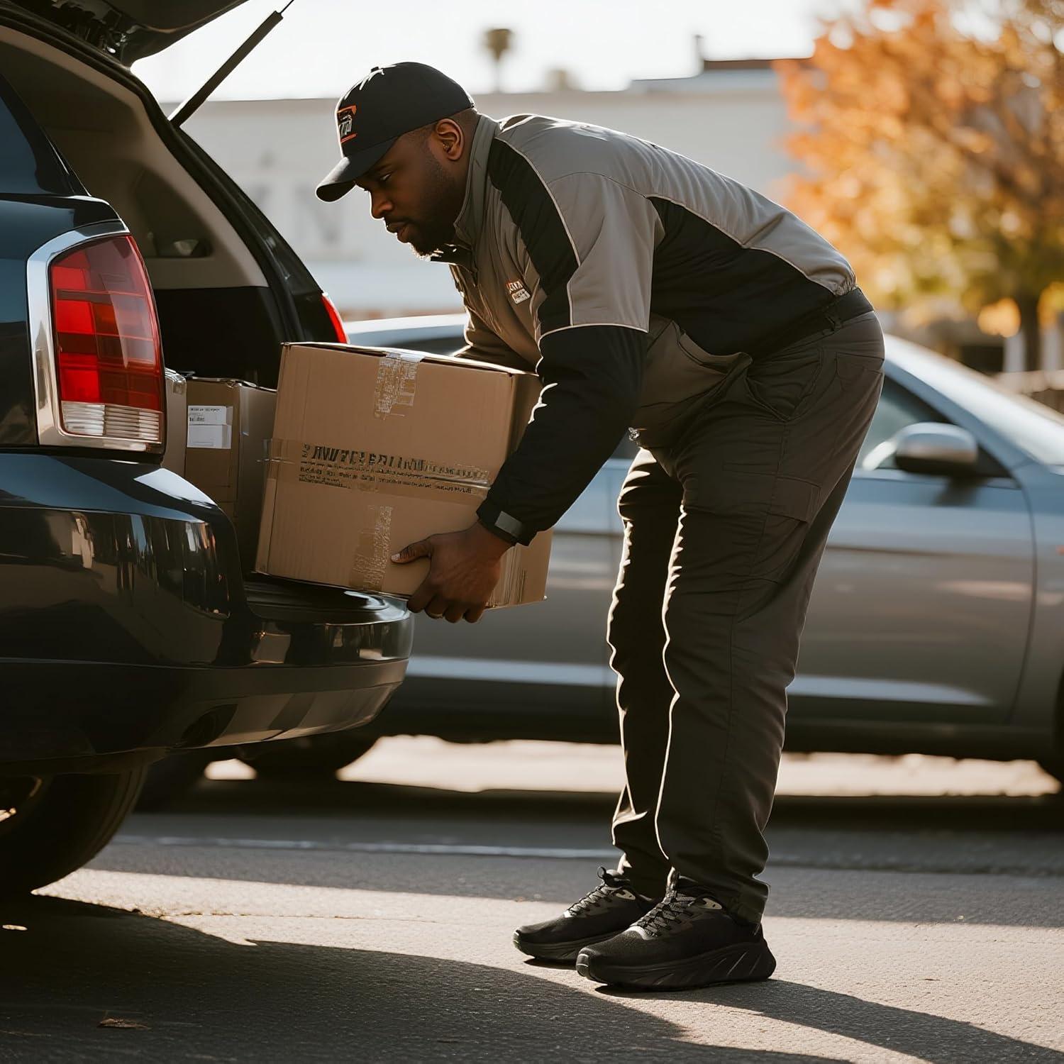 imageMens Slip On Stability Walking Running Shoes Hands Free Tennis NonSlip Comfortable Workout Gym Breathable Lightweight StediBase Fashion SneakersAll Black