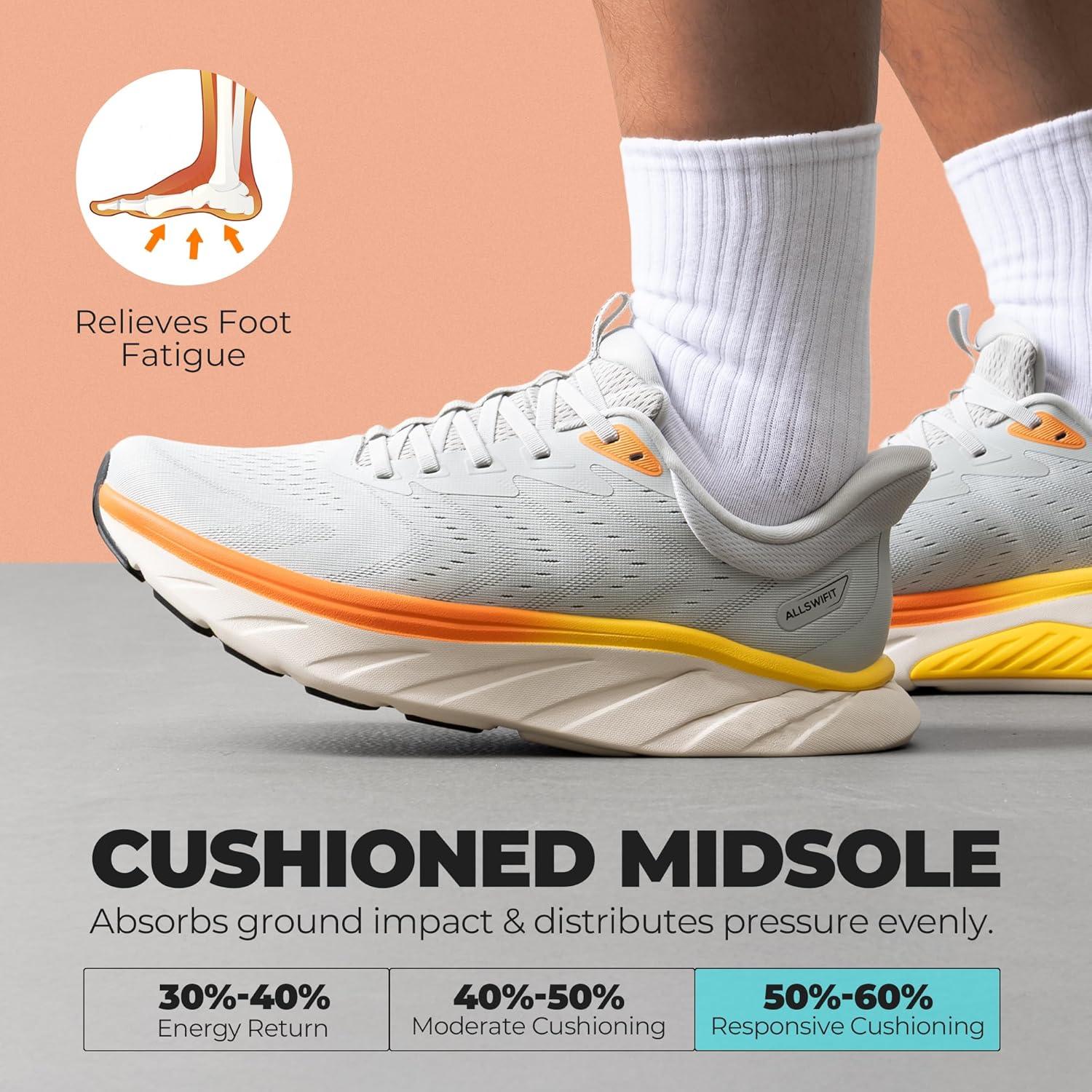 imageMens Slip On Stability Walking Running Shoes Hands Free Tennis NonSlip Comfortable Workout Gym Breathable Lightweight StediBase Fashion SneakersGrey