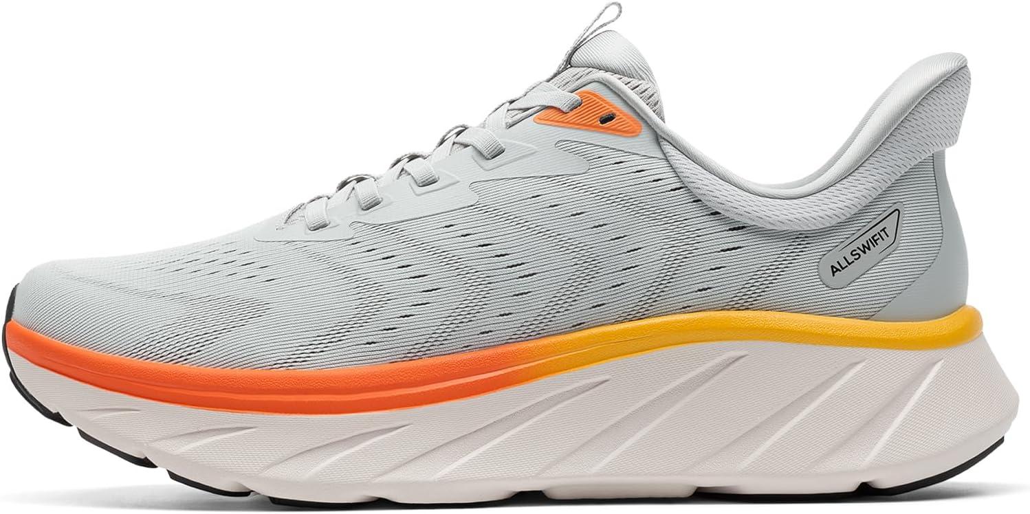 imageMens Slip On Stability Walking Running Shoes Hands Free Tennis NonSlip Comfortable Workout Gym Breathable Lightweight StediBase Fashion SneakersGrey