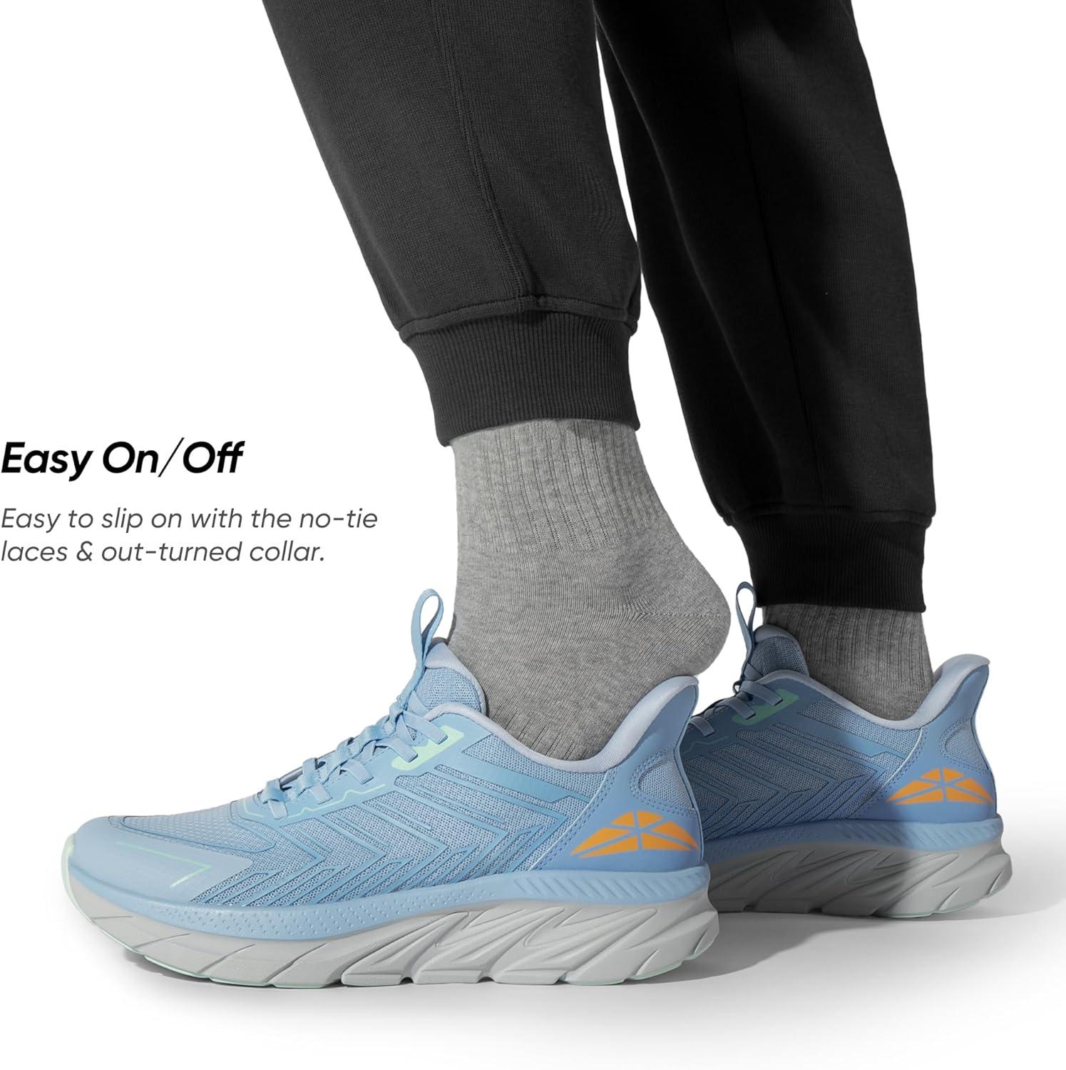 imageMens Slip On Walking Shoes Running Comfortable Tennis Breathable Non Slip Athletic Gym Workout Cross Training Fashion SneakersLight Blue