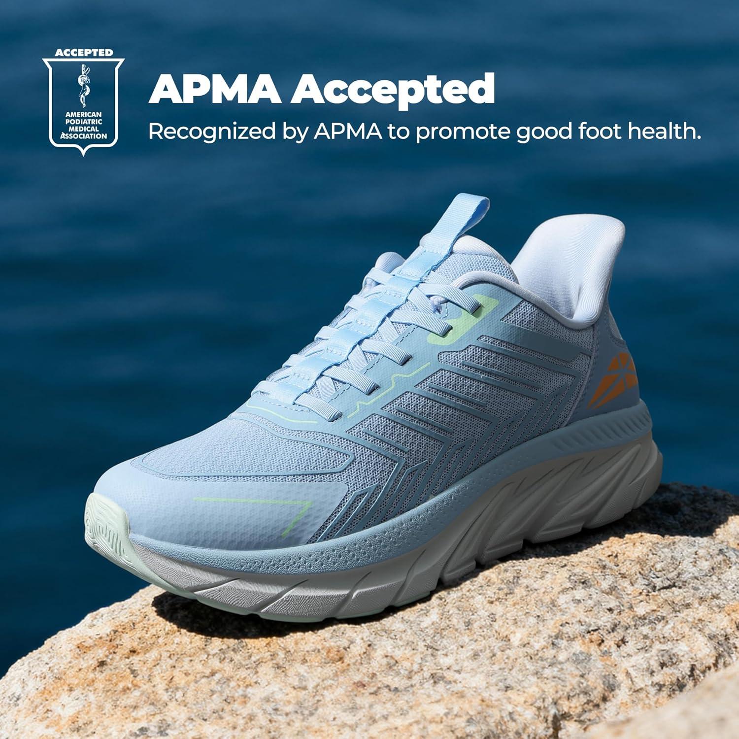 imageMens Slip On Walking Shoes Running Comfortable Tennis Breathable Non Slip Athletic Gym Workout Cross Training Fashion SneakersLight Blue