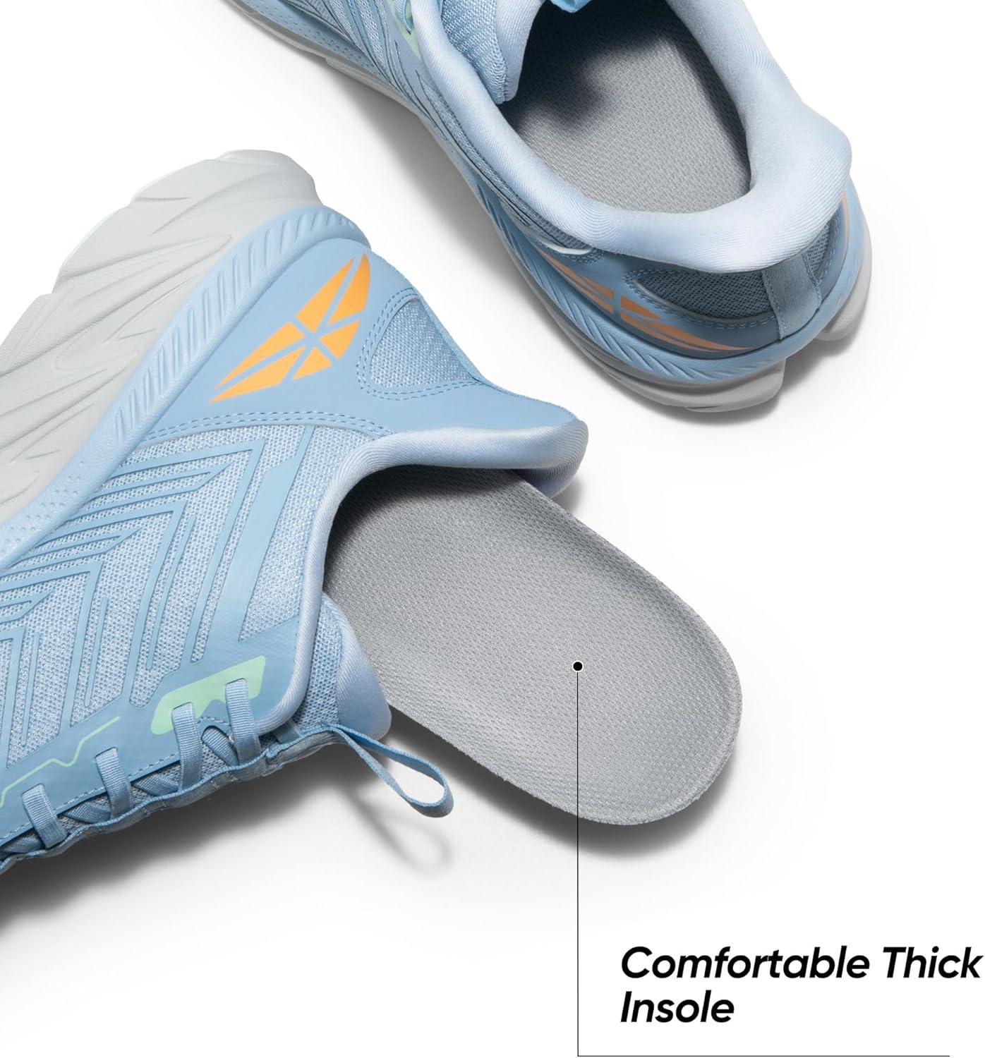 imageMens Slip On Walking Shoes Running Comfortable Tennis Breathable Non Slip Athletic Gym Workout Cross Training Fashion SneakersLight Blue