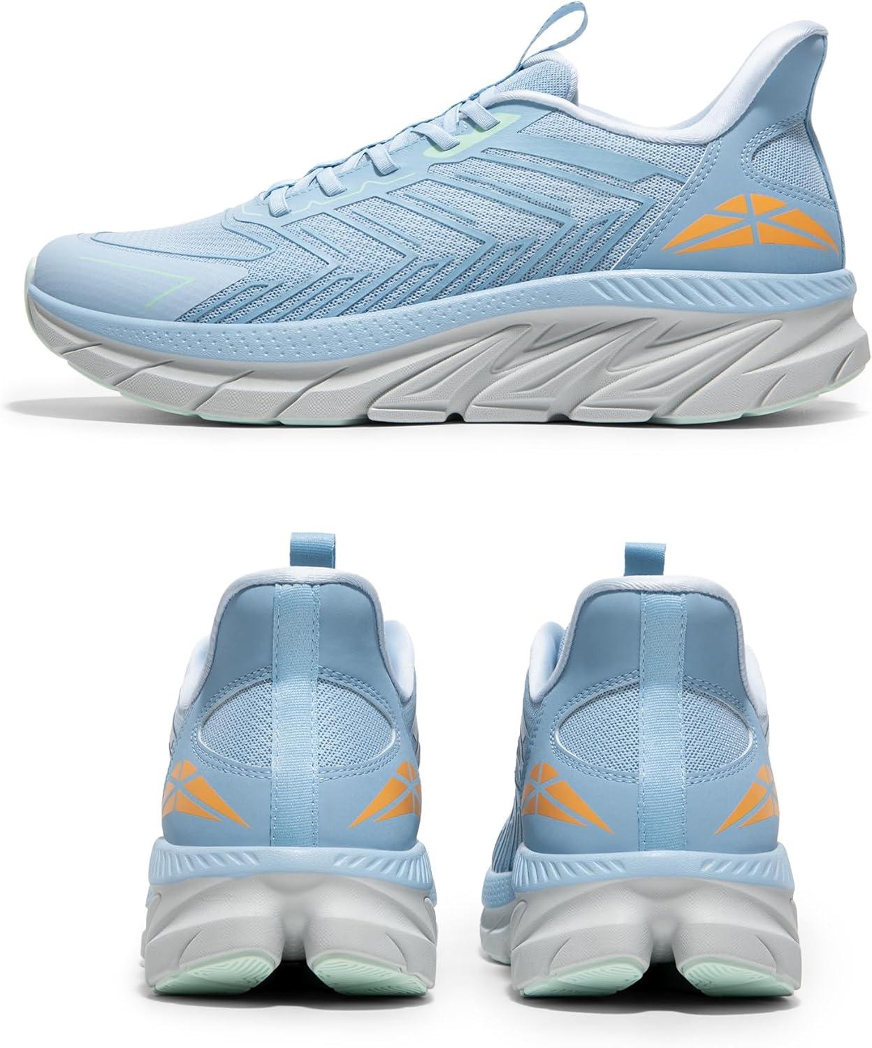 imageMens Slip On Walking Shoes Running Comfortable Tennis Breathable Non Slip Athletic Gym Workout Cross Training Fashion SneakersLight Blue