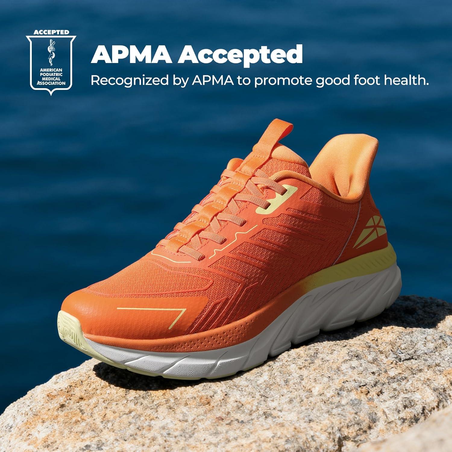 imageMens Slip On Walking Shoes Running Comfortable Tennis Breathable Non Slip Athletic Gym Workout Cross Training Fashion SneakersOrange