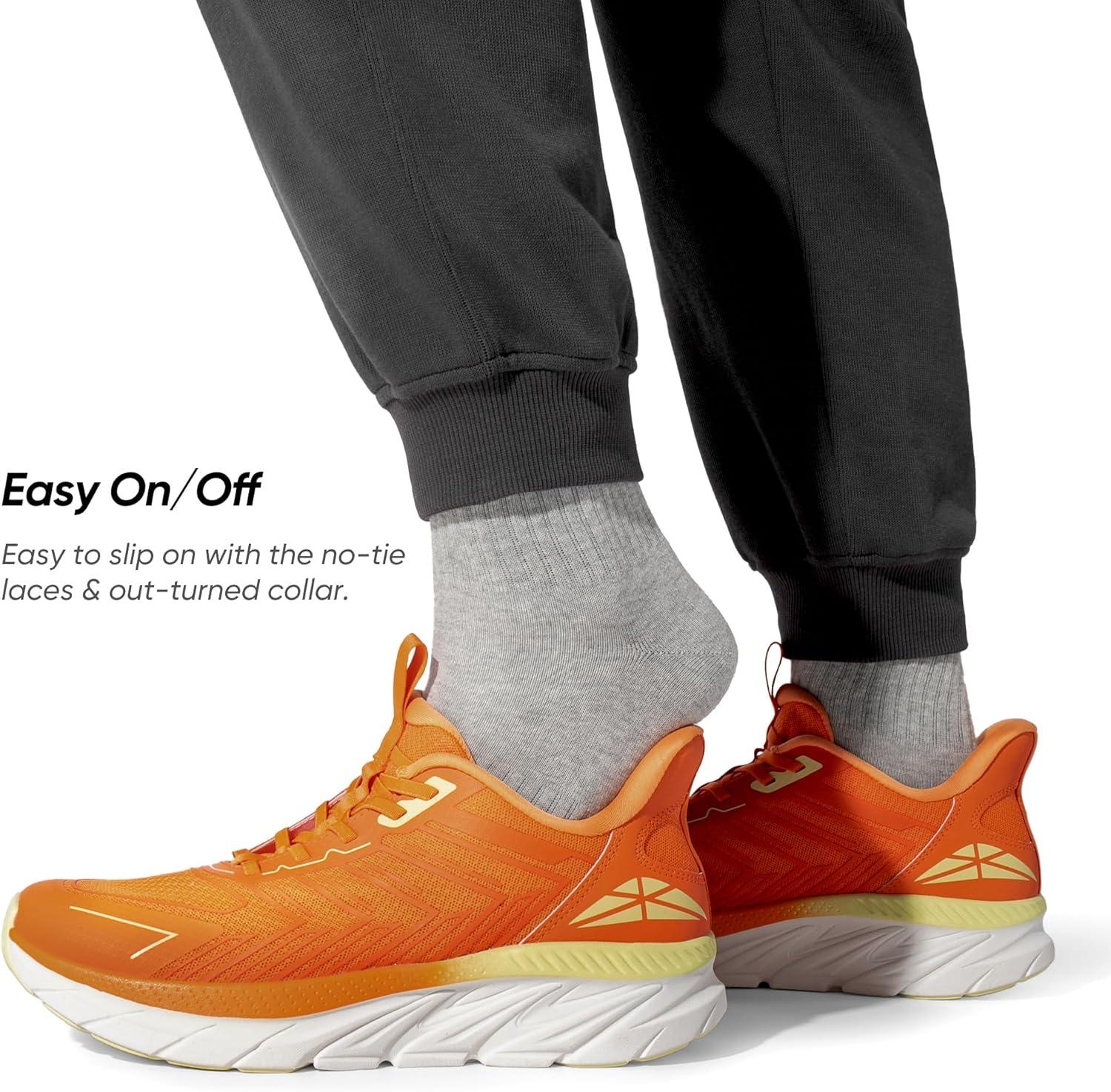 imageMens Slip On Walking Shoes Running Comfortable Tennis Breathable Non Slip Athletic Gym Workout Cross Training Fashion SneakersOrange