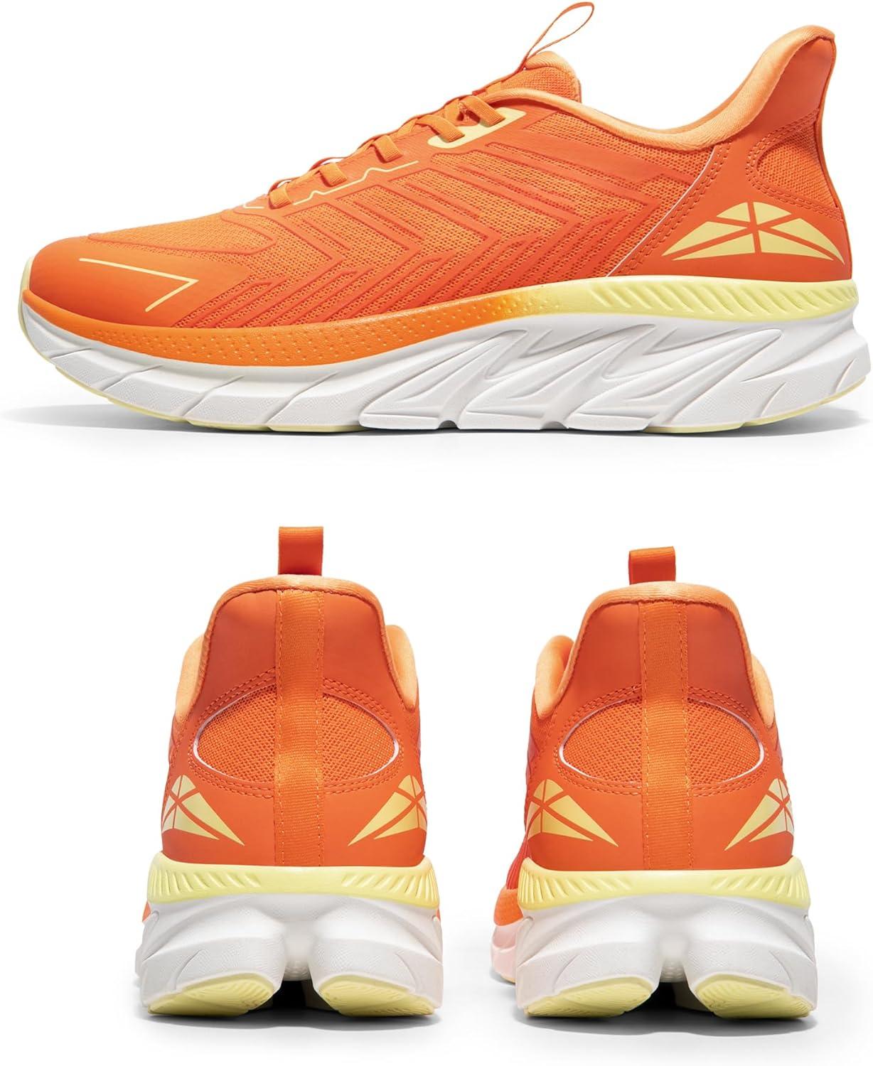 imageMens Slip On Walking Shoes Running Comfortable Tennis Breathable Non Slip Athletic Gym Workout Cross Training Fashion SneakersOrange