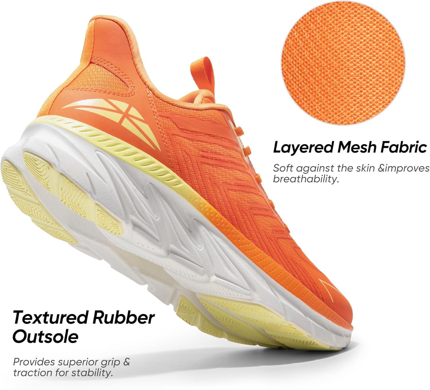 imageMens Slip On Walking Shoes Running Comfortable Tennis Breathable Non Slip Athletic Gym Workout Cross Training Fashion SneakersOrange