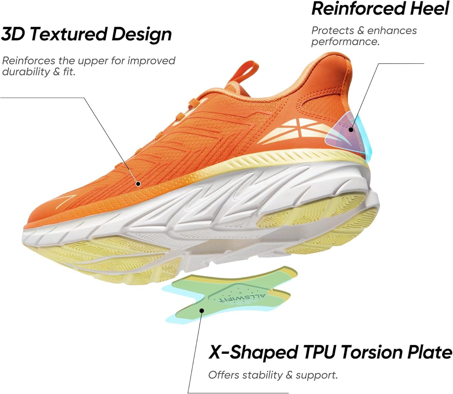 imageMens Slip On Walking Shoes Running Comfortable Tennis Breathable Non Slip Athletic Gym Workout Cross Training Fashion SneakersOrange