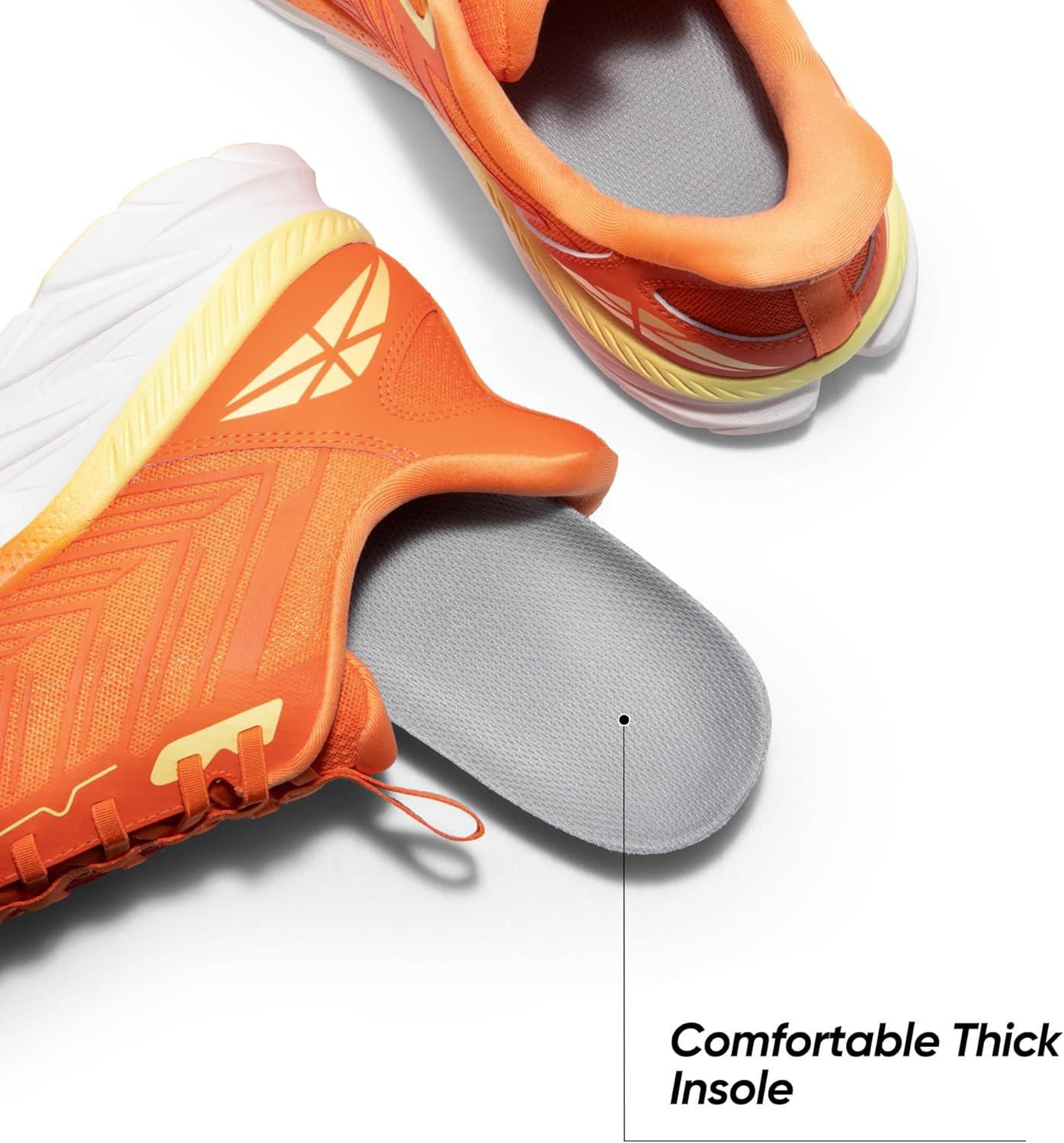 imageMens Slip On Walking Shoes Running Comfortable Tennis Breathable Non Slip Athletic Gym Workout Cross Training Fashion SneakersOrange