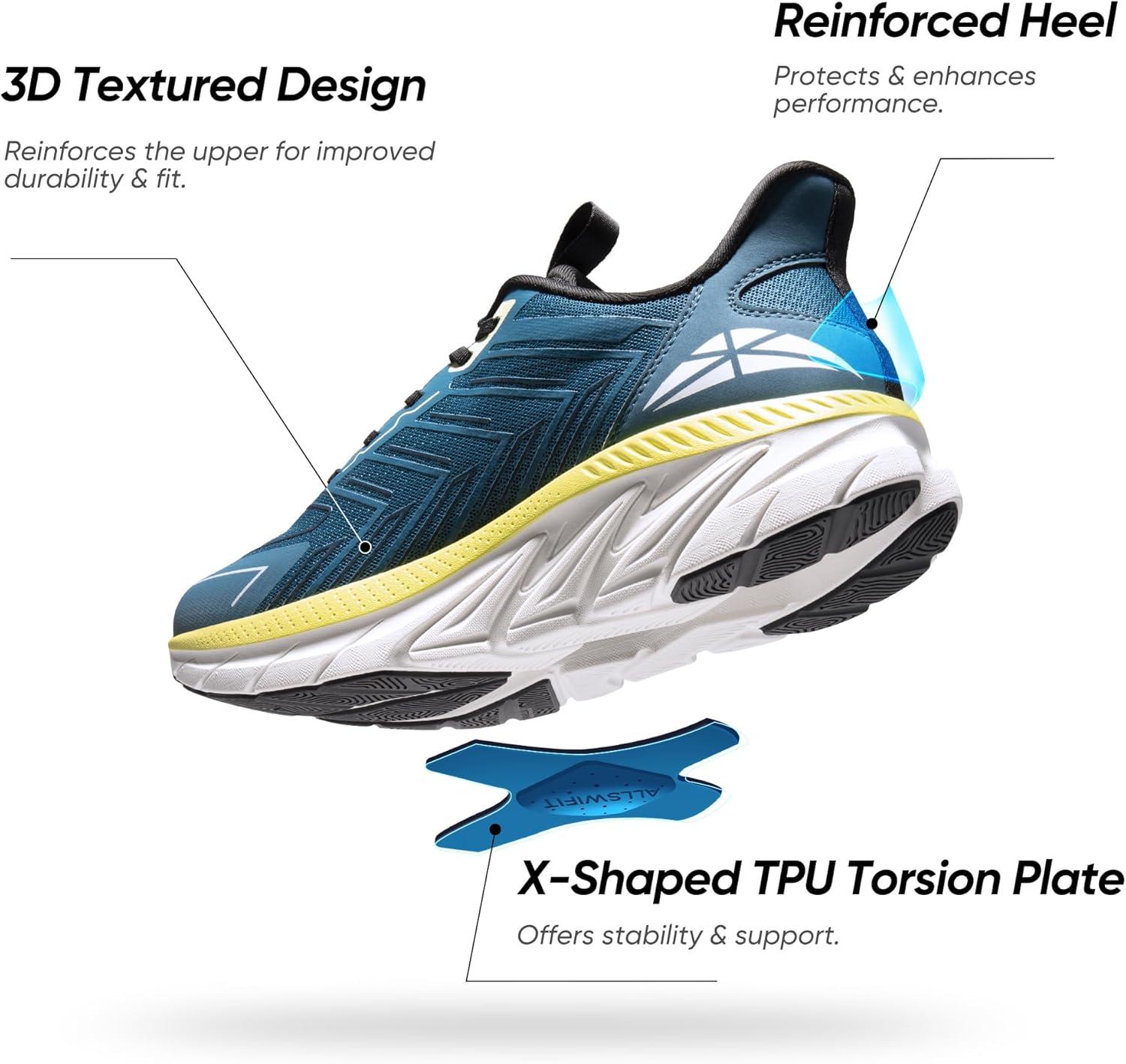 imageMens Slip On Walking Shoes Running Comfortable Tennis Breathable Non Slip Athletic Gym Workout Cross Training Fashion SneakersTrue Blue