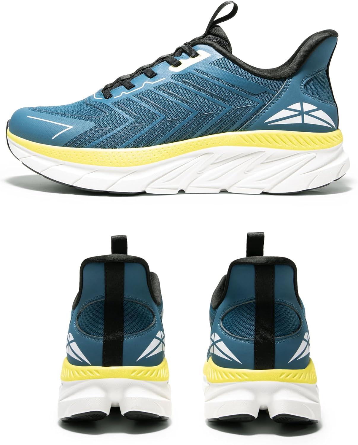 imageMens Slip On Walking Shoes Running Comfortable Tennis Breathable Non Slip Athletic Gym Workout Cross Training Fashion SneakersTrue Blue