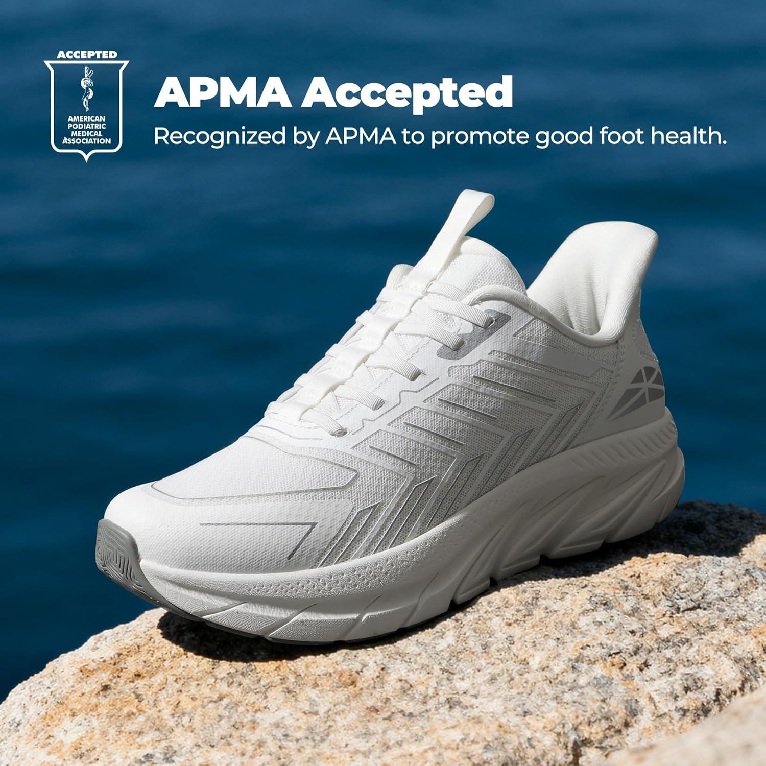 imageMens Slip On Walking Shoes Running Comfortable Tennis Breathable Non Slip Athletic Gym Workout Cross Training Fashion SneakersWhite