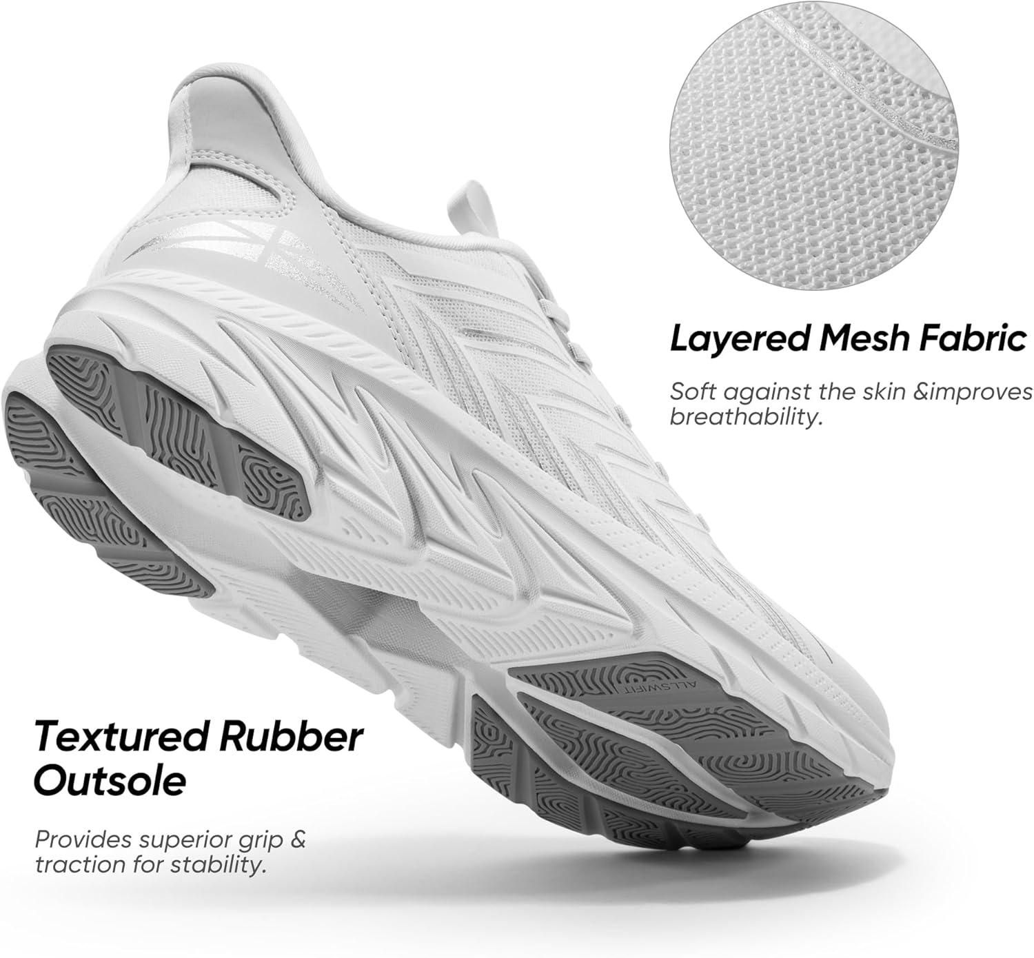 imageMens Slip On Walking Shoes Running Comfortable Tennis Breathable Non Slip Athletic Gym Workout Cross Training Fashion SneakersWhite