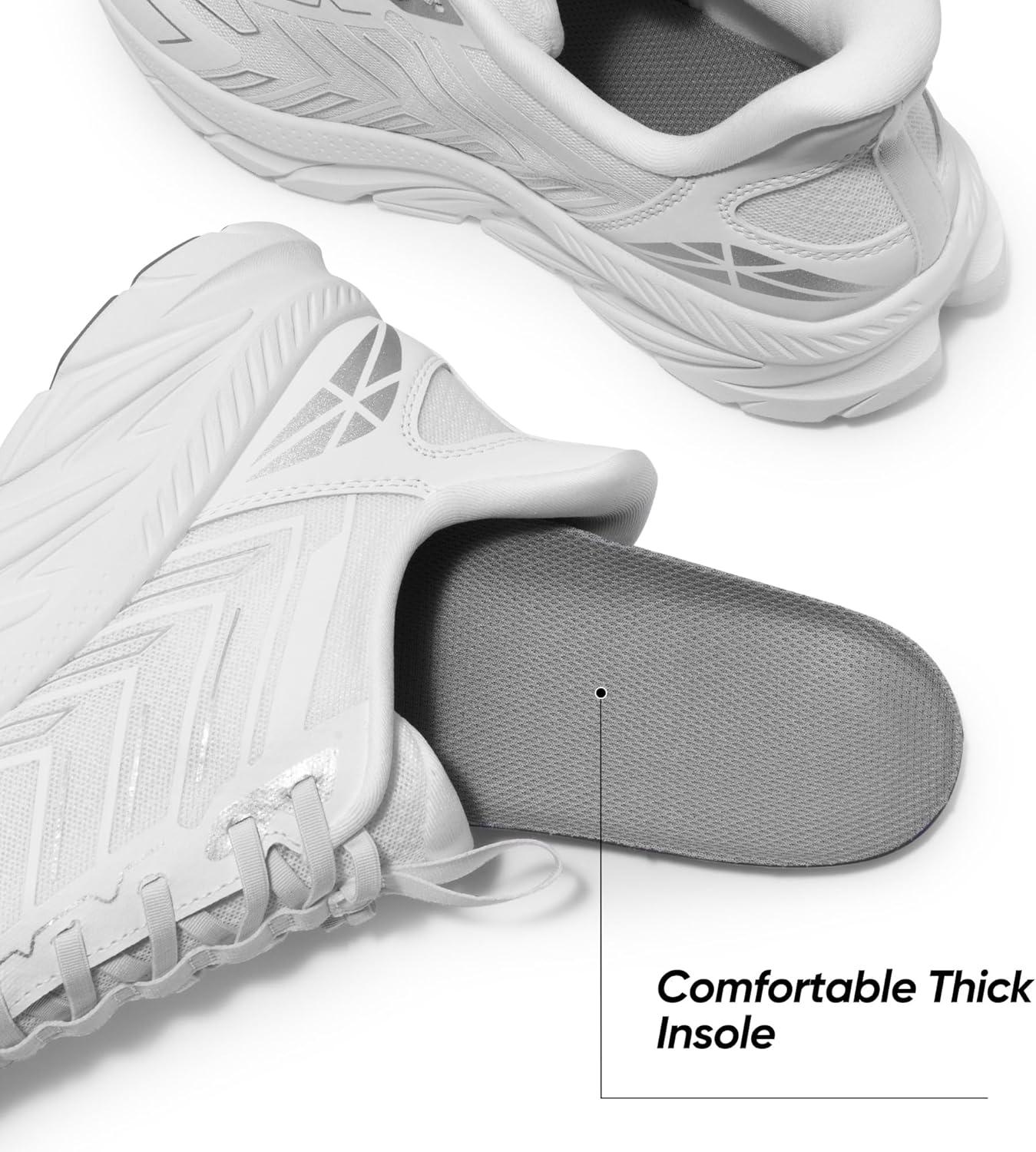 imageMens Slip On Walking Shoes Running Comfortable Tennis Breathable Non Slip Athletic Gym Workout Cross Training Fashion SneakersWhite