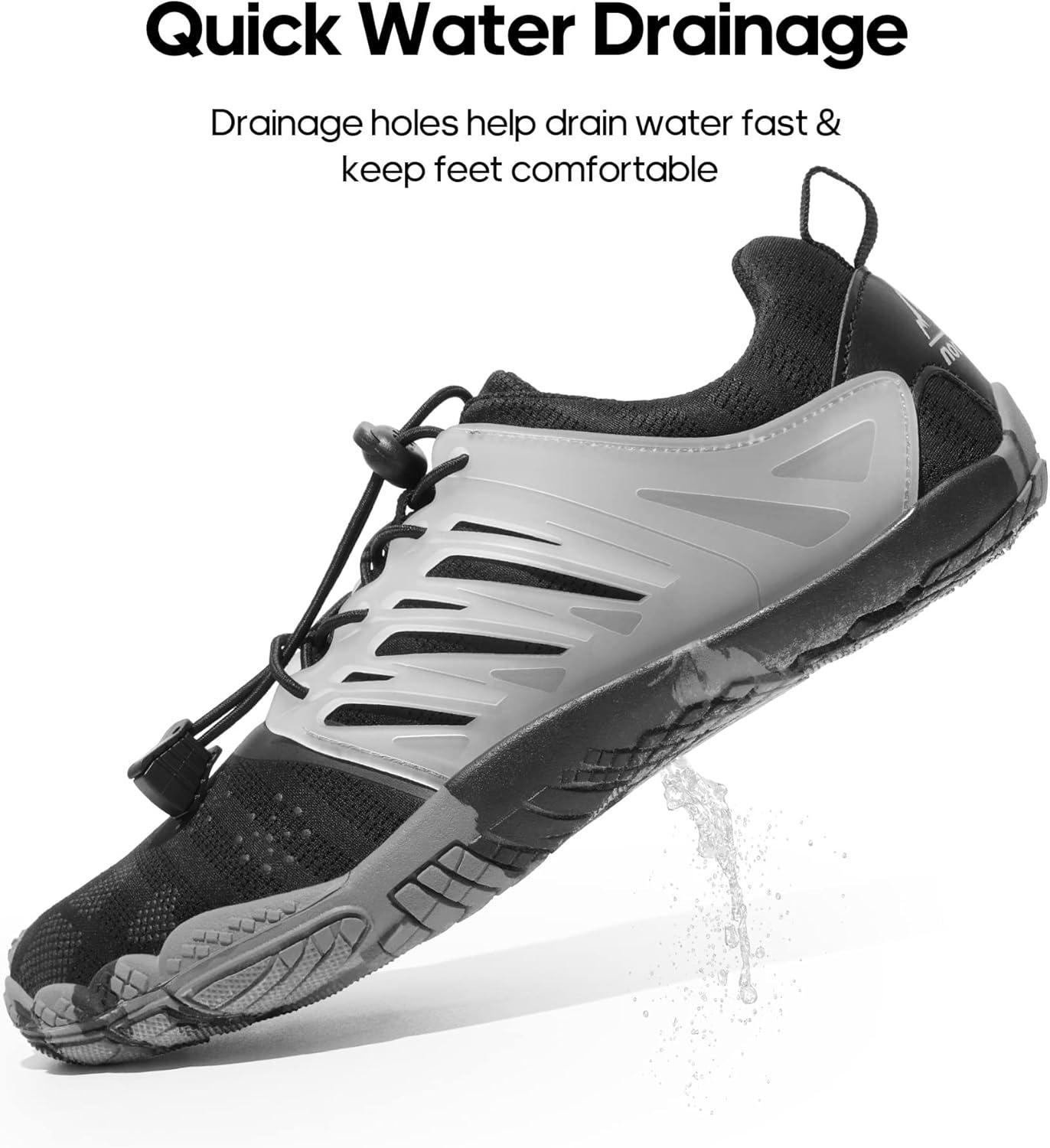 imageNORTIV 8 Athletic Hiking Water Shoes for Women Qucik Dry Barefoot Walking Kayaking Surfing Training Beach Shoes Size 8 Black SNWS231W