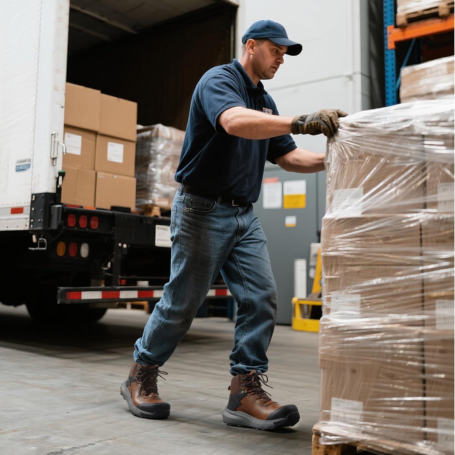 imageNORTIV 8 Composite Toe Boots for Men Waterproof Lightweight NonSlip ASTM F241224 ampamp ASTM F291324 Safety Work Boots for Warehouse ampamp Construction VaporGuardNanoBrown