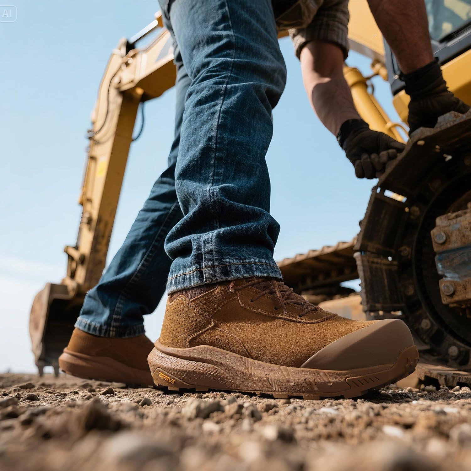 imageNORTIV 8 Composite Toe Boots for Men Waterproof Lightweight NonSlip ASTM F241224 ampamp ASTM F291324 Safety Work Boots for Warehouse ampamp Construction VaporGuardNanoCoyote