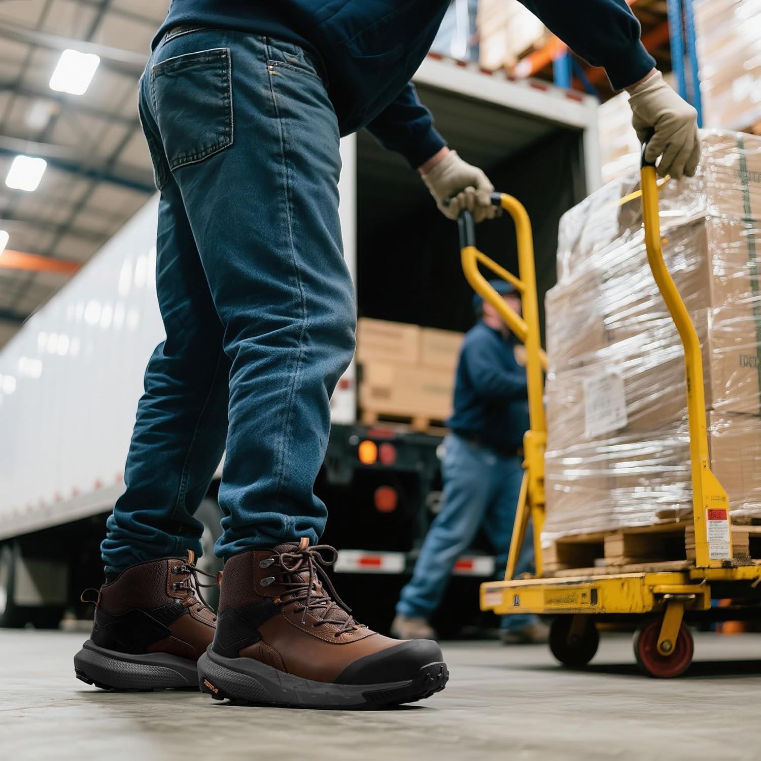 imageNORTIV 8 Composite Toe Boots for Men Waterproof Lightweight NonSlip ASTM F241224 ampamp ASTM F291324 Safety Work Boots for Warehouse ampamp Construction VaporGuardNanoBrown