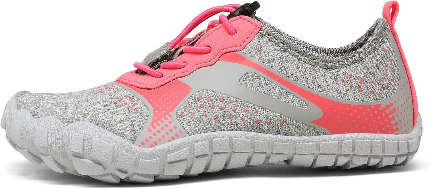 imageNORTIV 8 Kids Water Shoes Lightweight Quick Dry Barefoot Athletic Aqua Sports Shoes for Boys ampamp Girls Outdoor SummerLightGreyWatermelonRed