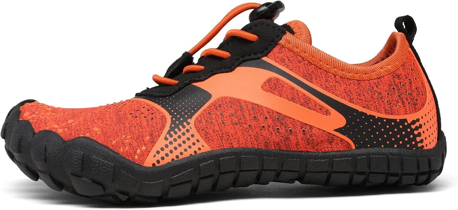 imageNORTIV 8 Kids Water Shoes Lightweight Quick Dry Barefoot Athletic Aqua Sports Shoes for Boys ampamp Girls Outdoor SummerOrangeBlack