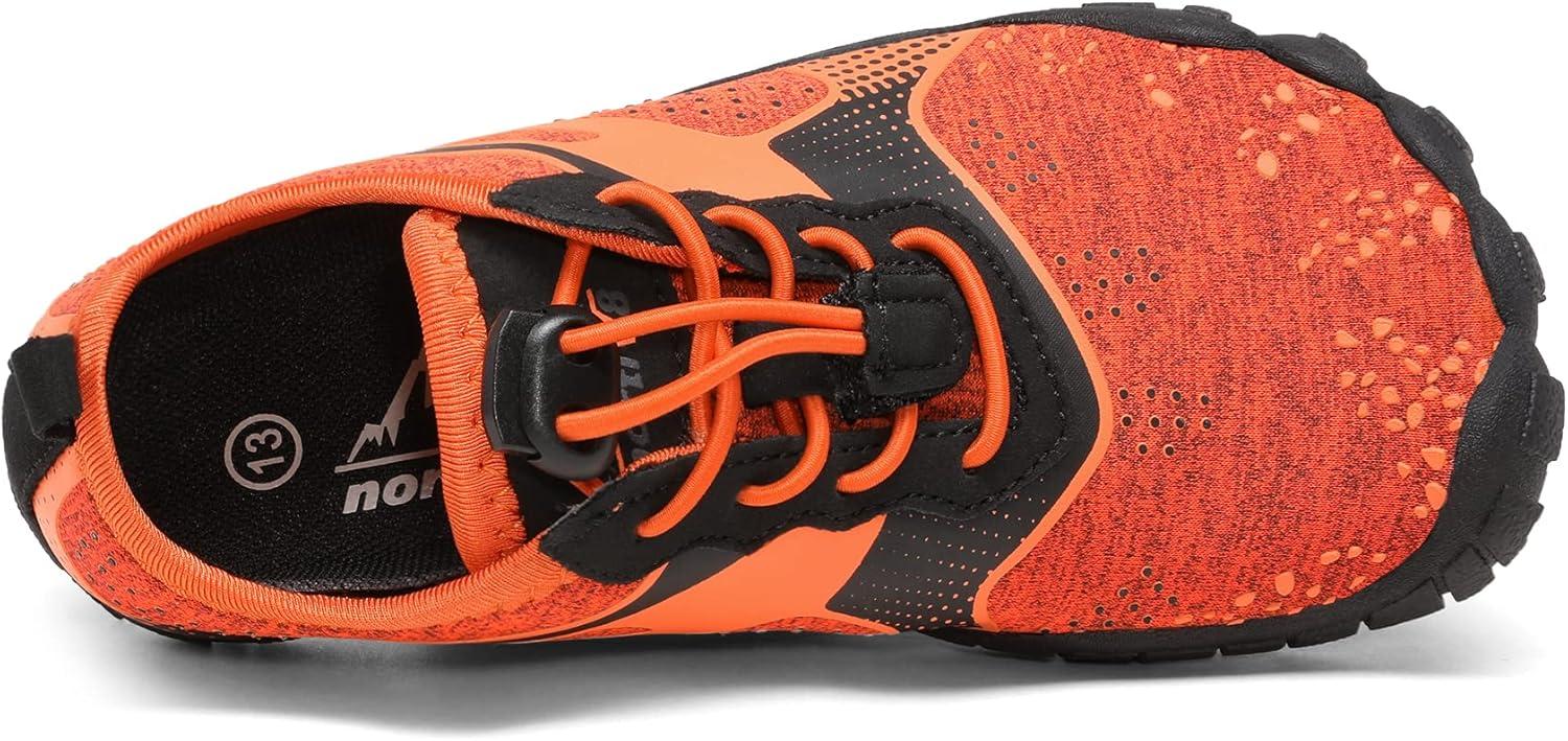 imageNORTIV 8 Kids Water Shoes Lightweight Quick Dry Barefoot Athletic Aqua Sports Shoes for Boys ampamp Girls Outdoor SummerOrangeBlack