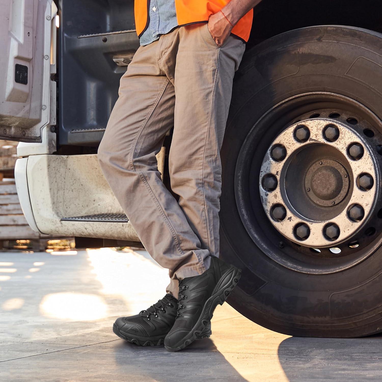 imageNORTIV 8 Mens Ankle High Waterproof Hiking Boots Outdoor Lightweight Shoes Trekking Trails ArmadilloAll Black