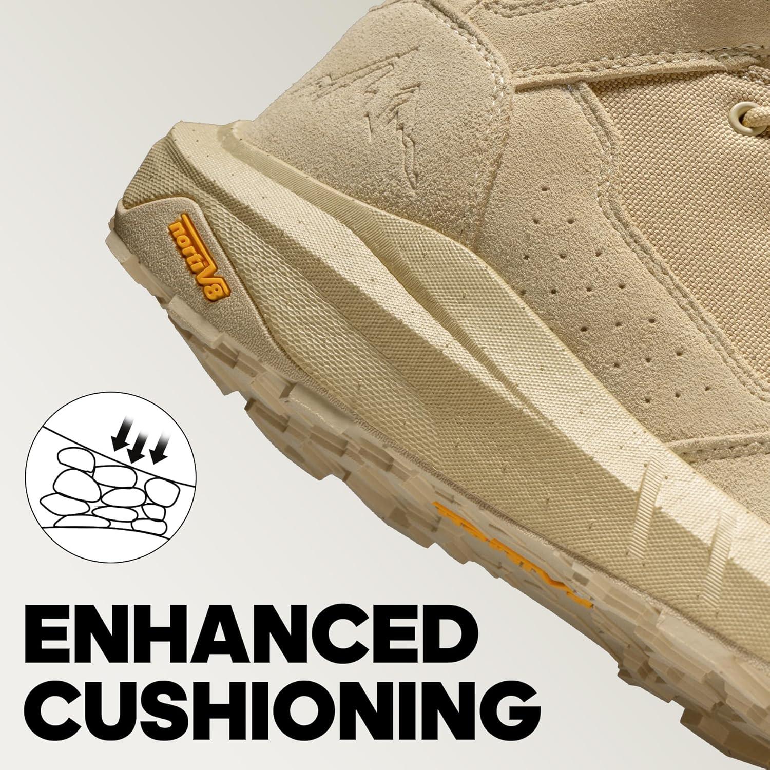 imageNORTIV 8 Mens Breathable Military Tactical Combat Boots Side Zipper Arch Support Leather Lightweight Motorcycle Work Hiking Boots 8 Inches DesertStormSand