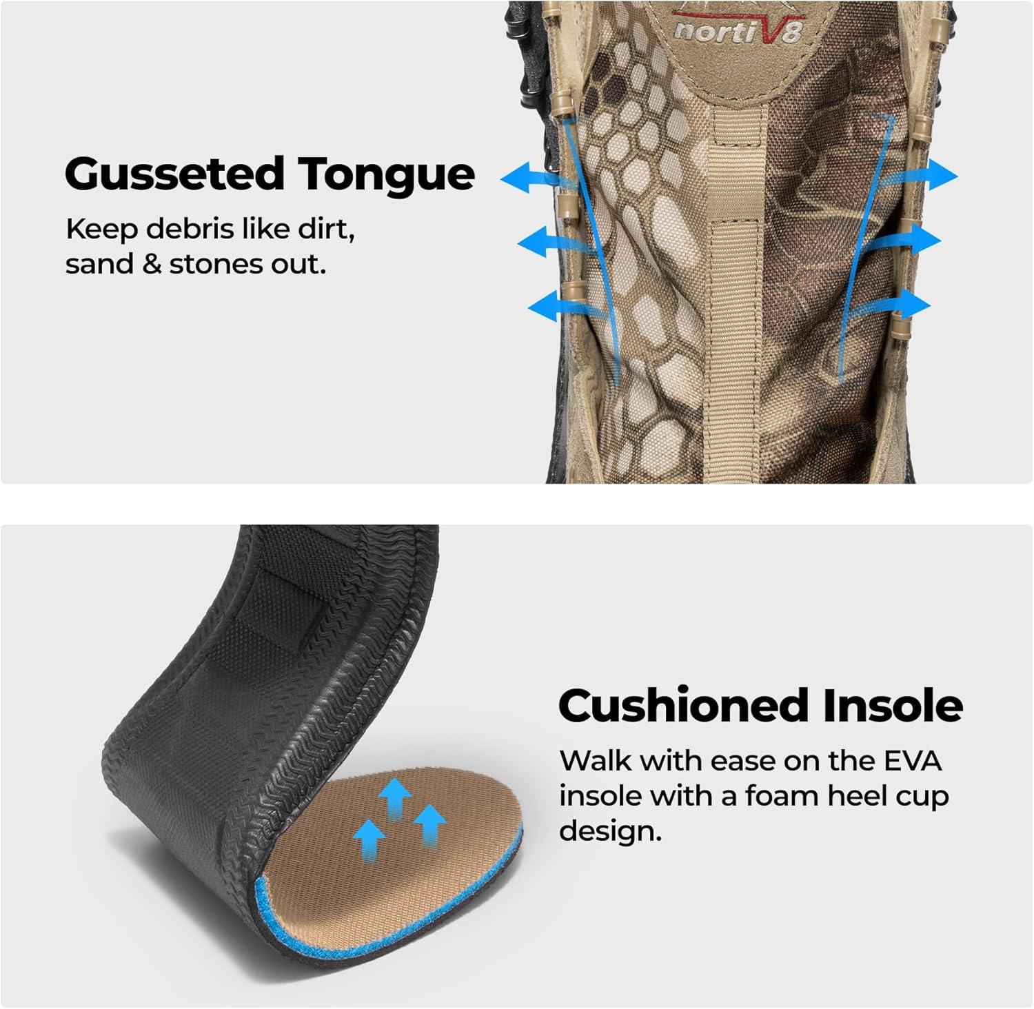 imageNORTIV 8 Mens Breathable Tactical Military Work Boots Side Zipper Leather Lightweight Hiking Motorcycle Combat Boots 8 Inches PeakforceCamo Sand