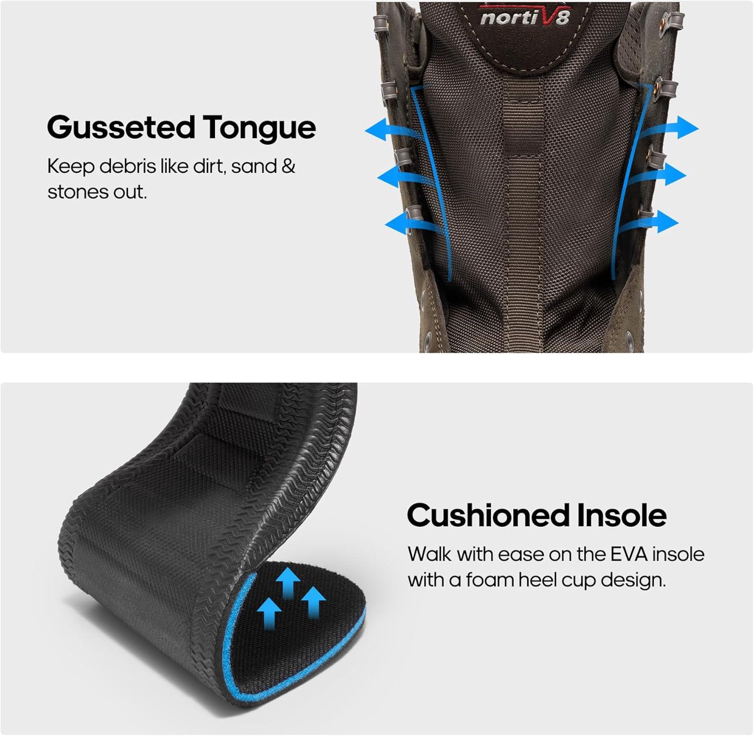 imageNORTIV 8 Mens Breathable Tactical Military Work Boots Side Zipper Leather Lightweight Hiking Motorcycle Combat Boots 8 Inches PeakforceOlive