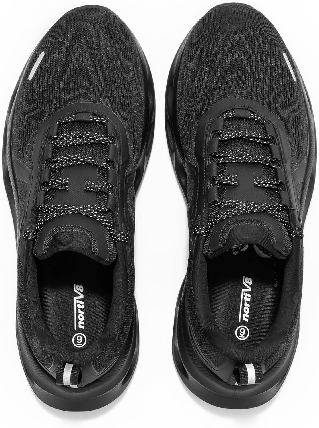 imageNORTIV 8 Mens Comfortable Walking Shoes MovePropel Athletic Breathable Gym Workout Tennis Jogging Cross Training Non Slip Fashion Running SneakersAll Black