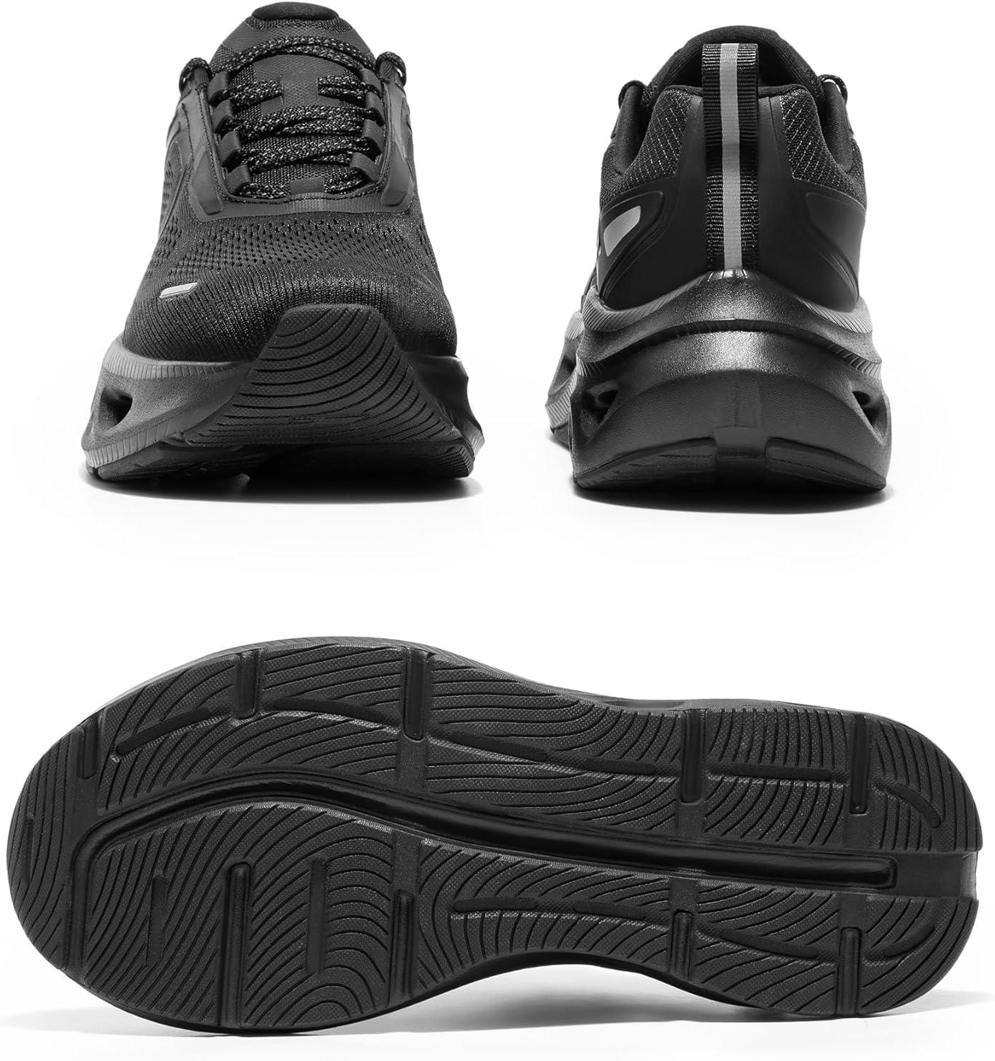 imageNORTIV 8 Mens Comfortable Walking Shoes MovePropel Athletic Breathable Gym Workout Tennis Jogging Cross Training Non Slip Fashion Running SneakersAll Black