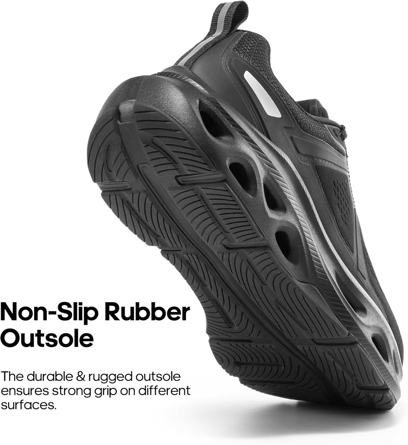 imageNORTIV 8 Mens Comfortable Walking Shoes MovePropel Athletic Breathable Gym Workout Tennis Jogging Cross Training Non Slip Fashion Running SneakersAll Black