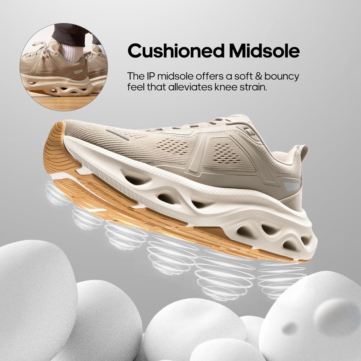 imageNORTIV 8 Mens Comfortable Walking Shoes MovePropel Athletic Breathable Gym Workout Tennis Jogging Cross Training Non Slip Fashion Running SneakersApricot