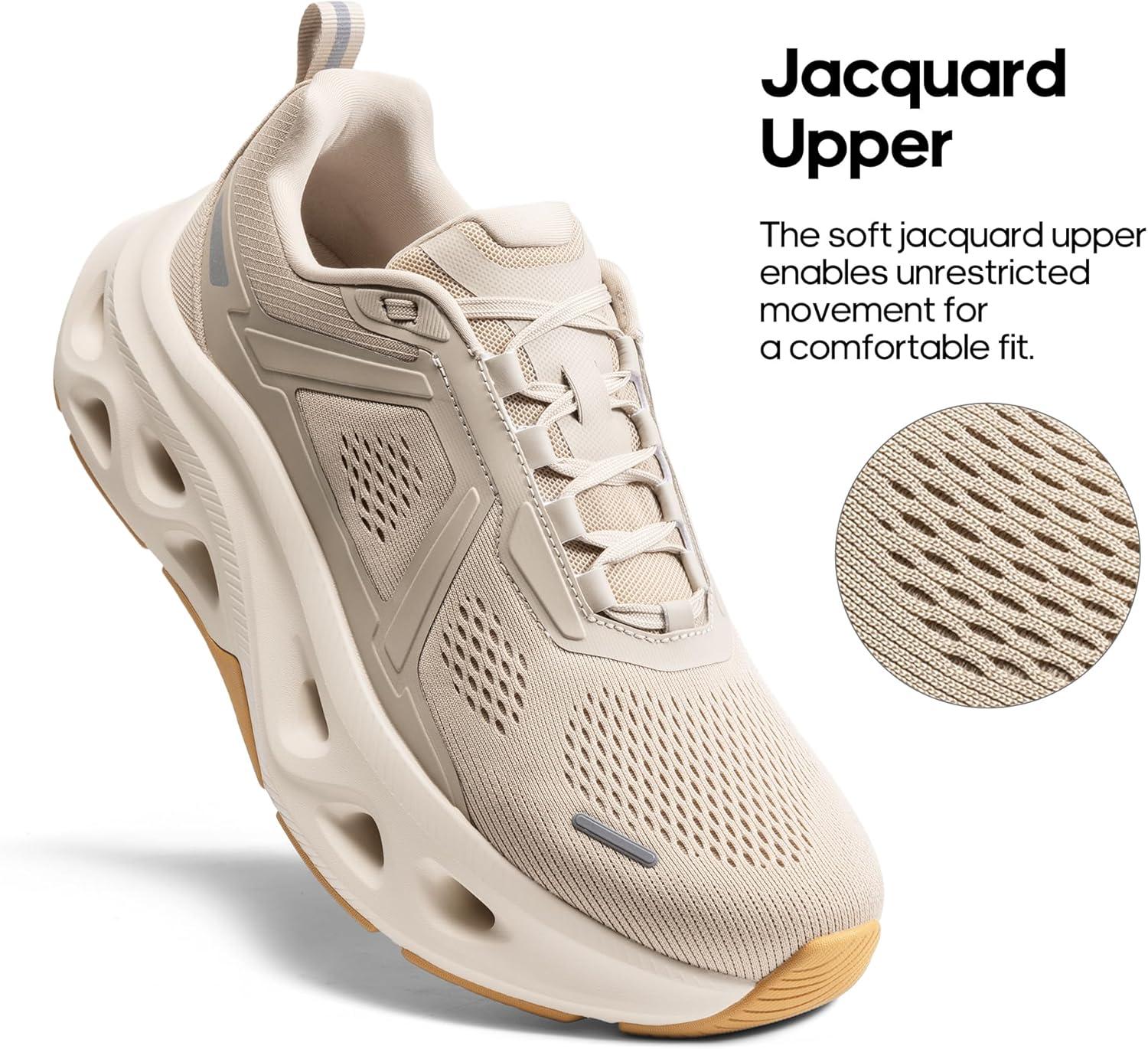 imageNORTIV 8 Mens Comfortable Walking Shoes MovePropel Athletic Breathable Gym Workout Tennis Jogging Cross Training Non Slip Fashion Running SneakersApricot