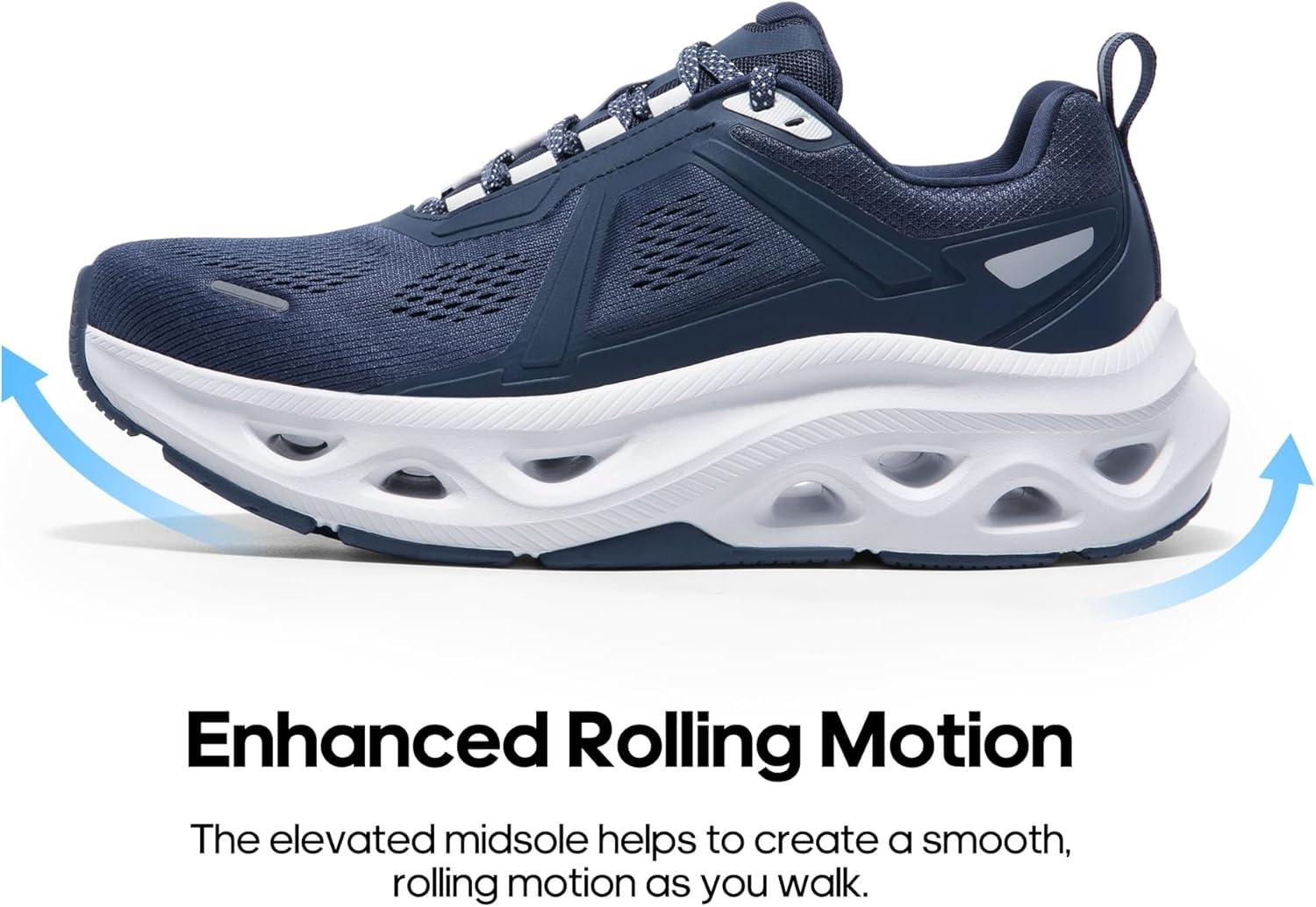 imageNORTIV 8 Mens Comfortable Walking Shoes MovePropel Athletic Breathable Gym Workout Tennis Jogging Cross Training Non Slip Fashion Running SneakersDark Blue