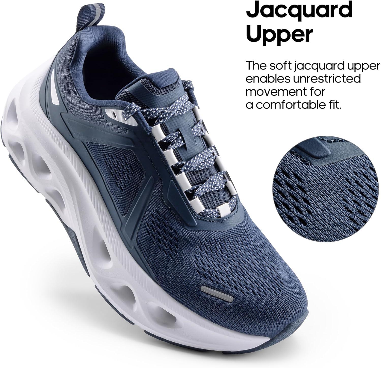 imageNORTIV 8 Mens Comfortable Walking Shoes MovePropel Athletic Breathable Gym Workout Tennis Jogging Cross Training Non Slip Fashion Running SneakersDark Blue