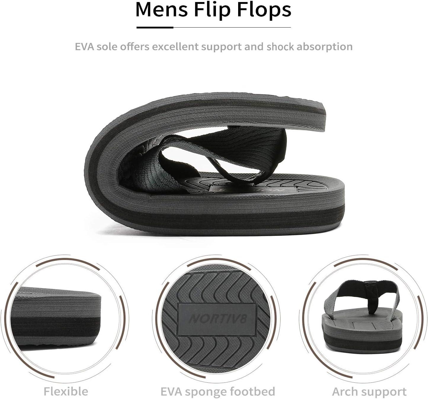 imageNORTIV 8 Mens Flip Flops Thong Sandals Comfortable Light Weight Beach Shoes REVIVA