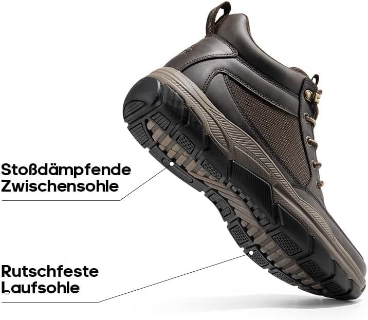 imageNORTIV 8 Mens Hiking Boots Lightweight Fashion Casual Chukka Ankle Boots ElevationDark Brown