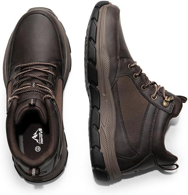 imageNORTIV 8 Mens Hiking Boots Lightweight Fashion Casual Chukka Ankle Boots ElevationDark Brown